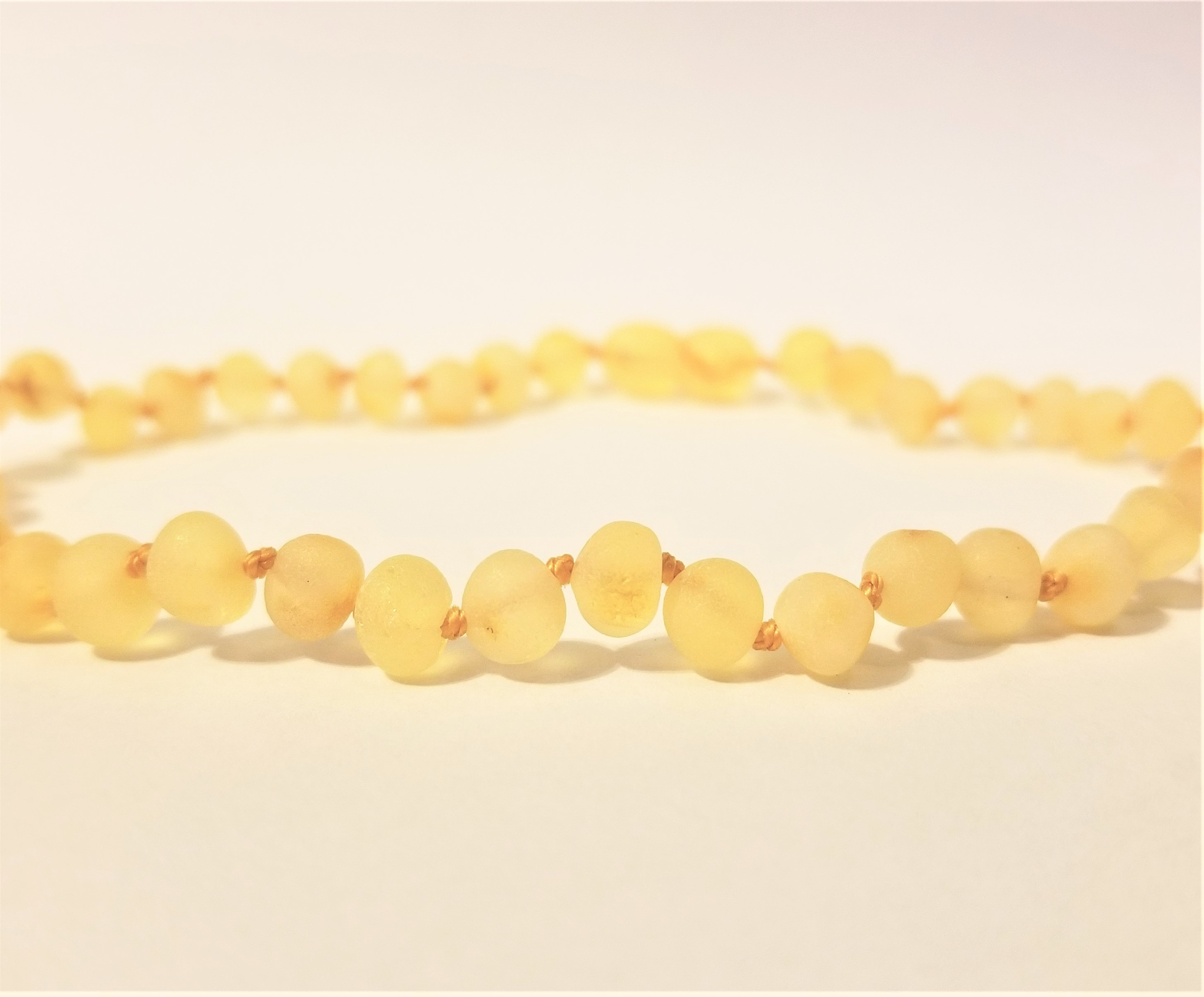 POP CLASP Hand Crafted Baltic Amber Teething Necklace in 3 Sizes Premium Grade Amber Teething Necklace Teething Relief for Baby and Child 14-15 inches, Unpolished Rainbow 